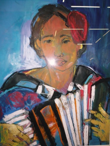 Peinture intitulée "Lucie et la mélodie" par Nadine Nacinovic, Œuvre d'art originale, Acrylique