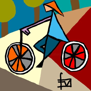 数字艺术 标题为“paulette-a-bicyclet…” 由Franck Vidal, 原创艺术品, 数字油画