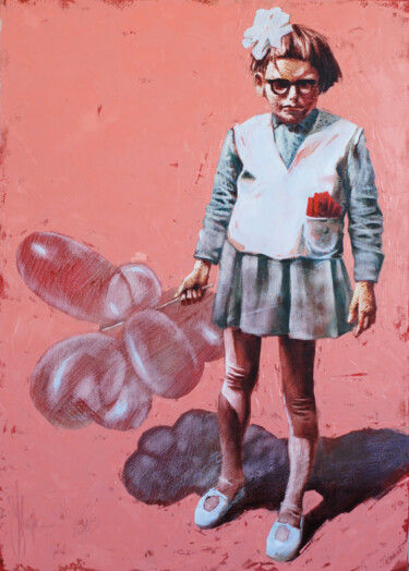 Painting titled "A girl from my chil…" by Igor Shulman, Original Artwork, Oil