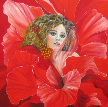 Peinture intitulée "Floraison" par Alix, Œuvre d'art originale, Huile