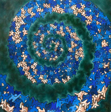 Peinture intitulée "La fuite du temps" par Pascal Buffard, Œuvre d'art originale, Huile Monté sur Châssis en bois