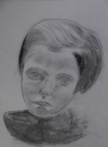 Dessin intitulée "Ma petite maman" par Laure Barlet, Œuvre d'art originale, Crayon