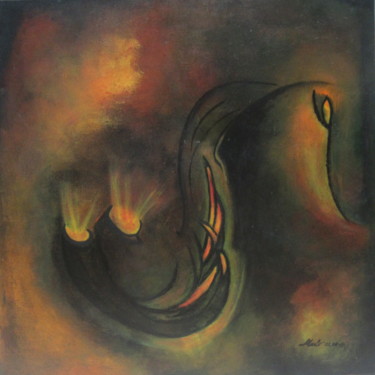 Peinture intitulée "announcing-the-game…" par Marianne Charlotte Mylonas-Svikovsky (Marlo), Œuvre d'art originale, Acrylique