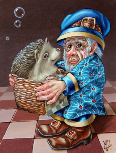 제목이 "Hedgehog"인 미술작품 Victor Molev로, 원작, 기름