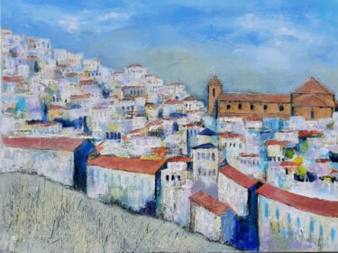 Pittura intitolato "Mi Pueblo Blanco, T…" da Jill Carrott, Opera d'arte originale, Olio