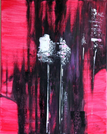 Painting titled "rouge-noir-blanc" by Brigitte Kölli, Original Artwork, Acrylic