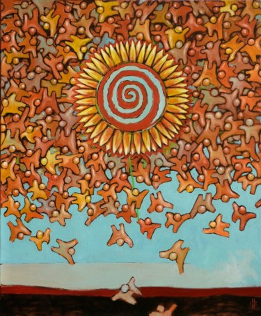 Peinture intitulée "Fleur de ciel" par Pascal Buffard, Œuvre d'art originale