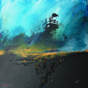 Peinture intitulée "Là-Bas…" par Pascal Thomas, Œuvre d'art originale, Acrylique
