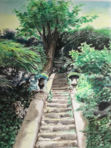 Peinture intitulée "Rue Eugène Atget." par Jacques Tafforeau, Œuvre d'art originale, Autre