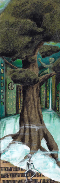 Malerei mit dem Titel "Arbre" von Hugues Breton, Original-Kunstwerk, Acryl