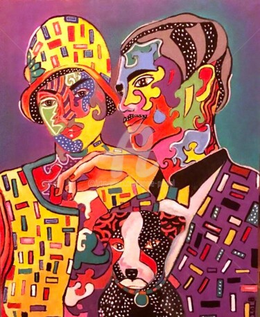 Peinture intitulée "M’selle est en bonn…" par Annie Predal, Œuvre d'art originale, Acrylique