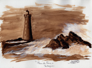 Ζωγραφική με τίτλο "Phare du Four" από Alain Elshocht, Αυθεντικά έργα τέχνης, Άλλος