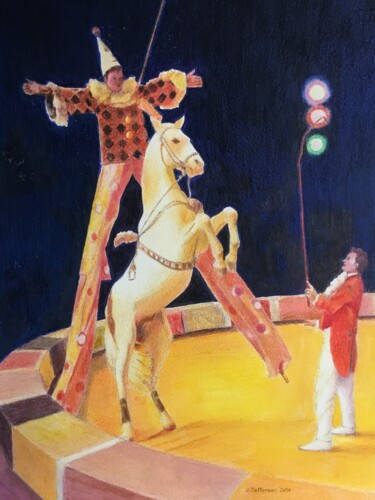 Peinture intitulée "Écuyer échassier." par Jacques Tafforeau, Œuvre d'art originale, Autre