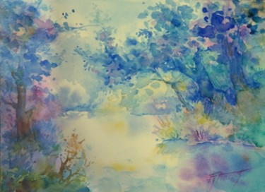 Peinture intitulée "2018-12-23x31-coura…" par Gilles Tranier, Œuvre d'art originale, Aquarelle