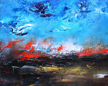Peinture intitulée "Brise de feux" par Pascal Thomas, Œuvre d'art originale, Acrylique