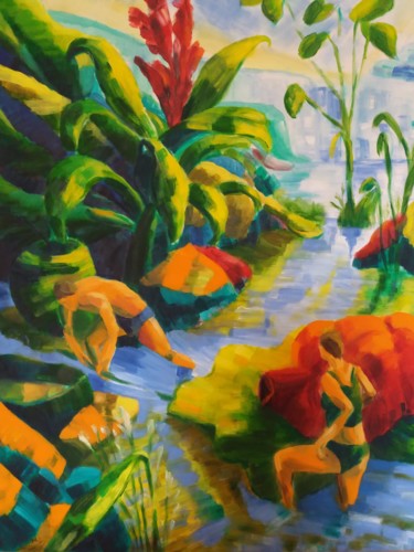 Peinture intitulée "Marais" par Marc Declercq, Œuvre d'art originale, Huile
