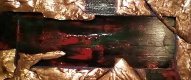 绘画 标题为“" Red October "” 由Riquet Faure, 原创艺术品, 压纹 安装在木板上