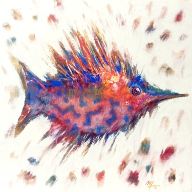 Schilderij getiteld "The Fish Knows (III)" door Vasile Marius Lupu, Origineel Kunstwerk, Olie