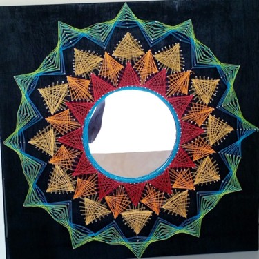 Art textile intitulée "mandala" par Awa Diallo, Œuvre d'art originale, String Art