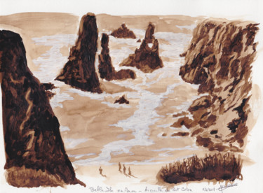 Painting titled "Belle Ile en mer –…" by Alain Elshocht, Original Artwork, Pigments
