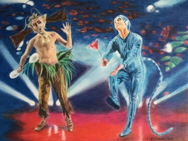 Peinture intitulée "Les avances." par Jacques Tafforeau, Œuvre d'art originale, Autre