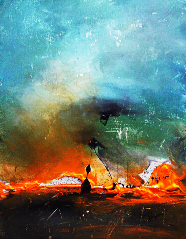 Peinture intitulée "Triste nuit !" par Pascal Thomas, Œuvre d'art originale, Acrylique