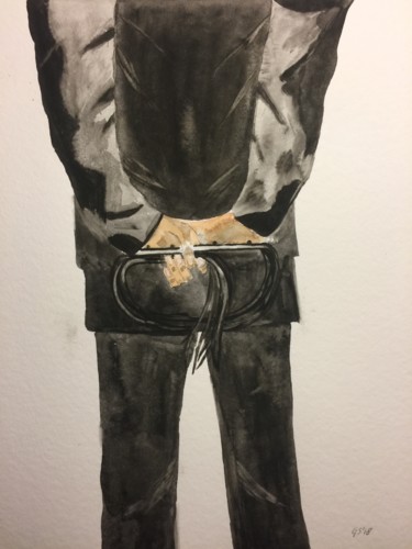 Malerei mit dem Titel "dominator" von Gudrun Sageder, Original-Kunstwerk, Aquarell