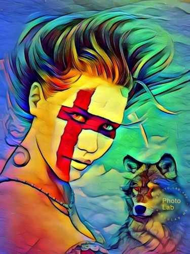 Une femme et un loup