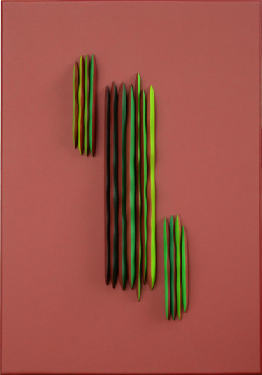 Skulptur mit dem Titel "Cinétique aux lamel…" von Gaël Chandelier, Original-Kunstwerk