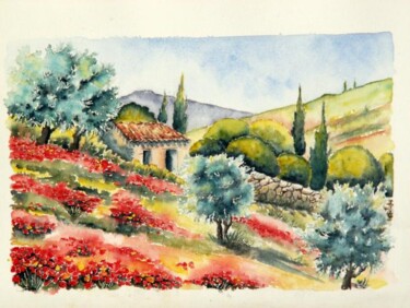 제목이 "Coquelicots en Prov…"인 미술작품 Martine Salmon로, 원작, 기름