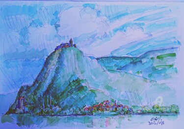 Mon petit on line exposition "4B" Peinture intitulée "Mon petit on line e…" par Slobodan Spasojevic (Spaki), Œuvre d'art originale, Aquarelle