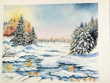 제목이 "Neige à Font-romeu"인 미술작품 Martine Salmon로, 원작, 기름