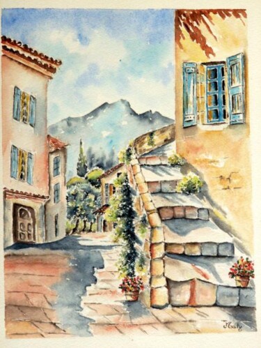 제목이 "Ruelle à Gordes (Pr…"인 미술작품 Martine Salmon로, 원작, 기름