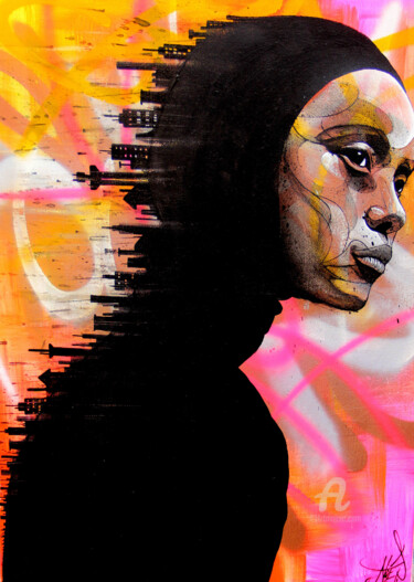 Peinture intitulée "World on the back" par Art De Noé, Œuvre d'art originale, Acrylique