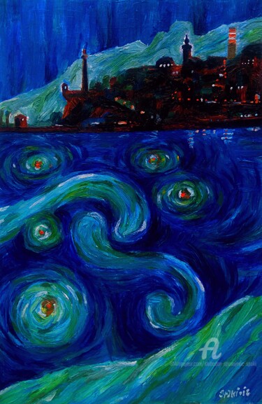 Mon petit on line exposition "4B" Beograd Peinture intitulée "Mon petit on line e…" par Slobodan Spasojevic (Spaki), Œuvre d'art originale, Huile