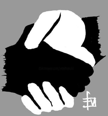 数字艺术 标题为“diplomatie-du-geste…” 由Franck Vidal, 原创艺术品, 数字油画