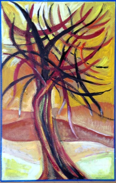 Painting titled "Arbre d'hiver" by Jacqueline Klocke, Original Artwork, Watercolor