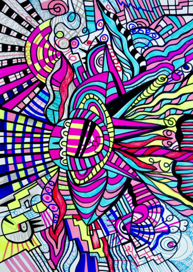 Рисунок под названием "free graphics" - Oxana Kolyagina, Подлинное произведение искусства, Шариковая ручка