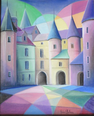 Peinture intitulée "Le Château de L'Har…" par Hubert Mathieu, Œuvre d'art originale, Huile