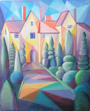 Peinture intitulée "Topiaire" par Hubert Mathieu, Œuvre d'art originale, Huile