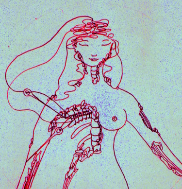 Digitale Kunst mit dem Titel "Die Näherin" von Julianna Dávid, Original-Kunstwerk, Andere