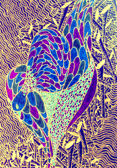 Digitale Kunst mit dem Titel "Vogel" von Julianna Dávid, Original-Kunstwerk, Andere