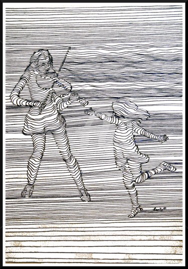 La Musique Dessin intitulée "La Musique" par Lanto R., Œuvre d'art originale, Encre