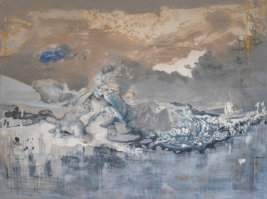 Painting titled "Résurrection" by Martine Lemoine, Original Artwork, Acrylic