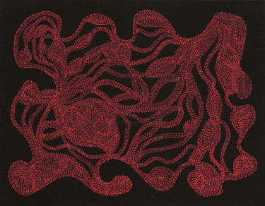 绘画 标题为“Coração Pulsante.jpg” 由Maria Carol, 原创艺术品, 墨