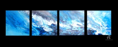 EUPHORIE - Quatriptyque abstrait Peinture intitulée "EUPHORIE - Quatript…" par Léti, Œuvre d'art originale, Acrylique Monté sur Châssis en bois