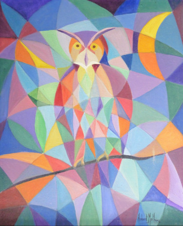 Le Grand Duc Painting titled "Le Grand Duc" by Hubert Mathieu, Original Artwork, Oil