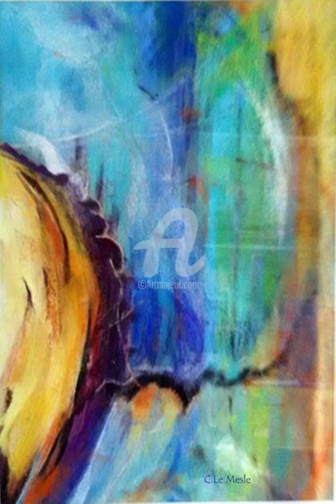 Painting titled "Abstraction." by Chantal Le Mesle, Original Artwork, Pastel