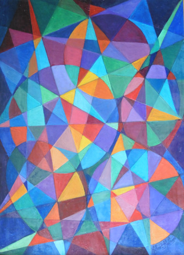 Peinture intitulée "Rubis Evanescent" par Hubert Mathieu, Œuvre d'art originale, Huile