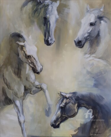 Peinture intitulée "Études de pur sang…" par Sylvie Vernageau, Œuvre d'art originale, Acrylique